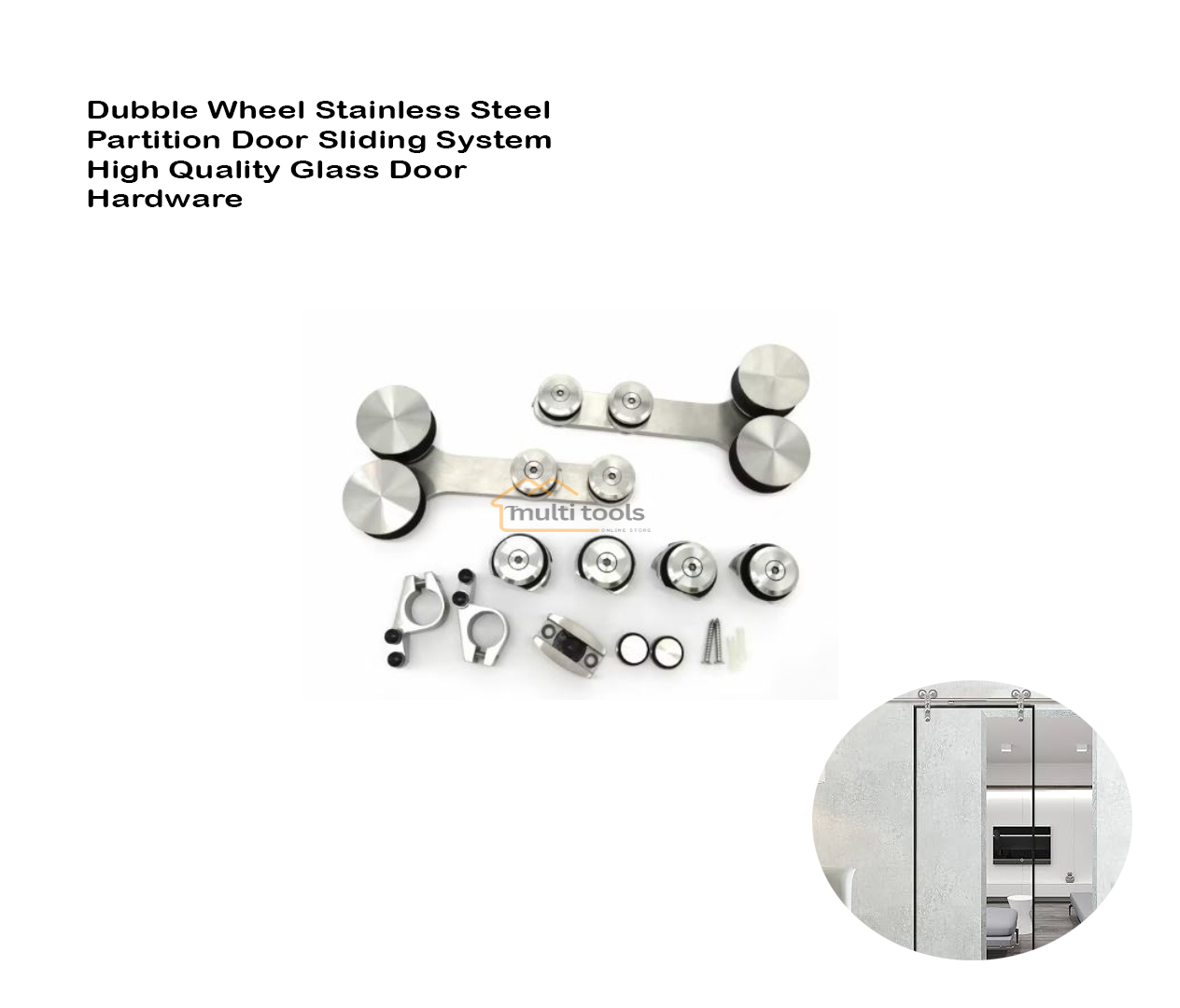 Dubble Wheel Stainless Steel Partition Door Sliding System High Quality Glass Door Hardware